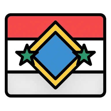 abstract flag design for Syria, using geometric patterns and vibrant colors, flat icon style sticker