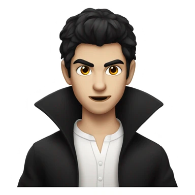 teen boy vampire with dark hair and white shirt sticker