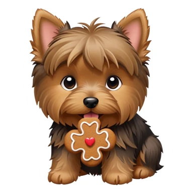Yorkshire Terrier Puppy Eating Gingerbread sticker
