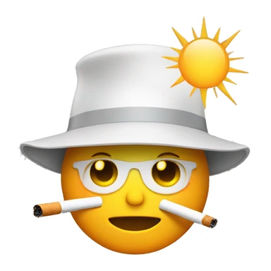 sun wearing a bucket hat cigarette sticker