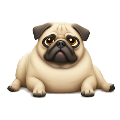Fat pug lying down  sticker