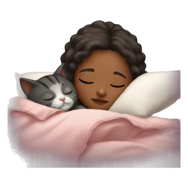 Girl sleeping with cat sticker