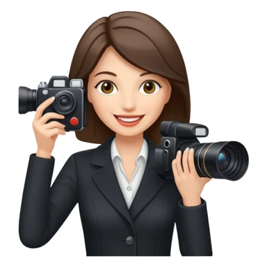 female papparazzo tabloid journalist sticker