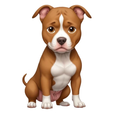 Brown and white pitbull sticker
