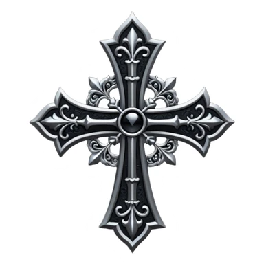 black goth cross sticker