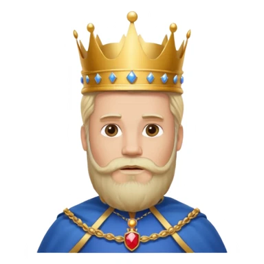 bearded king with crown and blue outfit blonde hair sticker