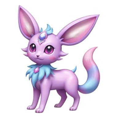 Shiny Cool Sparkly Cute Ethereal Espeon-Sylveon-Nidorino-Fakemon-hybrid-fusion- full body sticker
