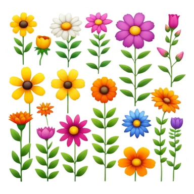 colorful garden flowers blooming sticker