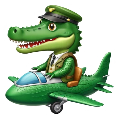 crocodile flying an airplane sticker