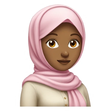 White girl wearing hijab and soft pink bow sticker