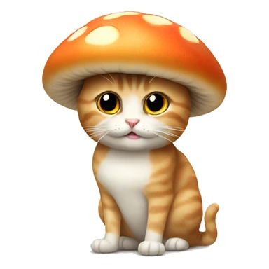 Cat with mushroom hat sticker