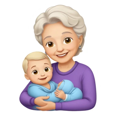 grandmother with baby boy sticker