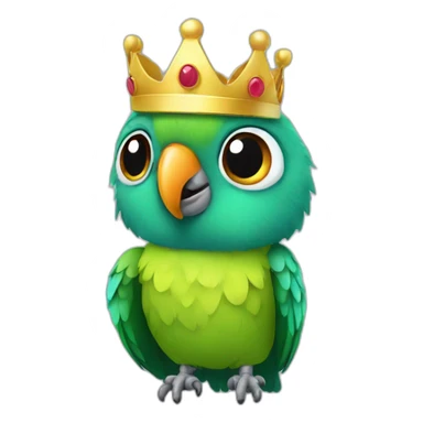 Little parrot in a crown sticker