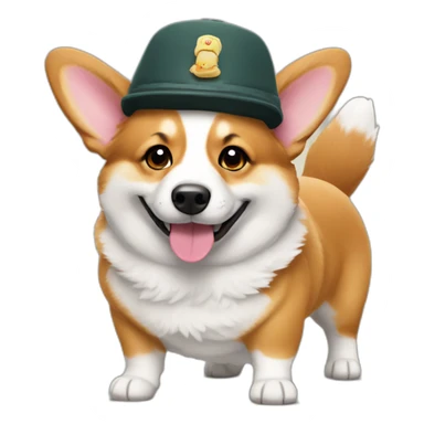 corgi wearing a ushanka hat sticker