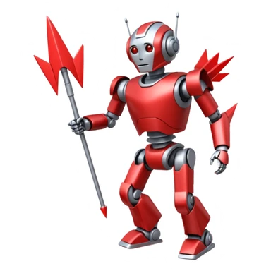 the robot moves along a path made of arrows sticker