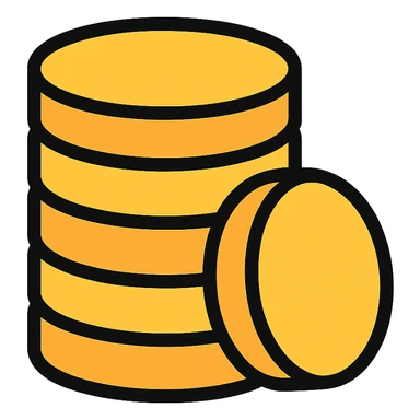stack of coins icon sticker