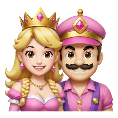 Wario and princess cosplay duo sticker