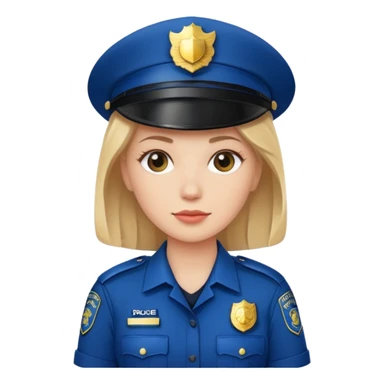 white woman wear police's uniform sticker