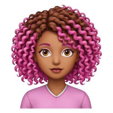 👩🏽‍🦱 remplace ses cheveux par du rose respect sa coiffure sticker