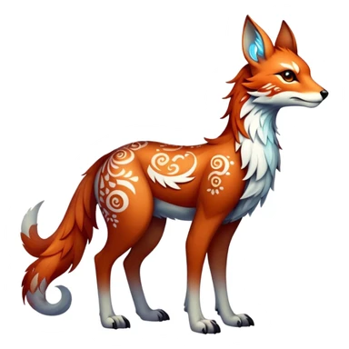 Falvie-Fionbri-fantasy-creature, full body, with markings sticker