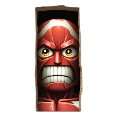 colossal titan behind a wall sticker