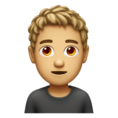 create a red eyes boy that seems tired sticker