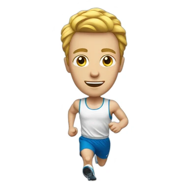 White man runner sticker