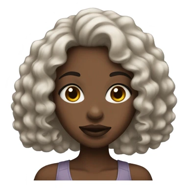 Black girl with dark brown curls and big lips  sticker