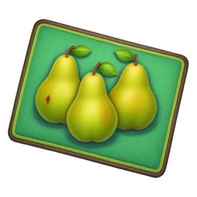 a doormat with four pears sticker