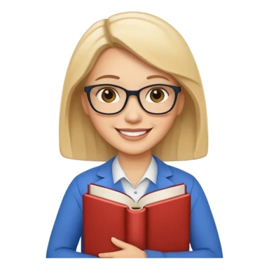 light teacher holding books sticker