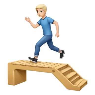 stepping up onto and down from a platform sticker