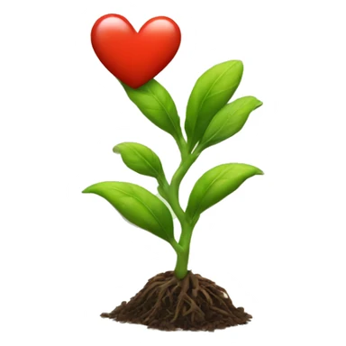 Plant sprouting a heart sticker