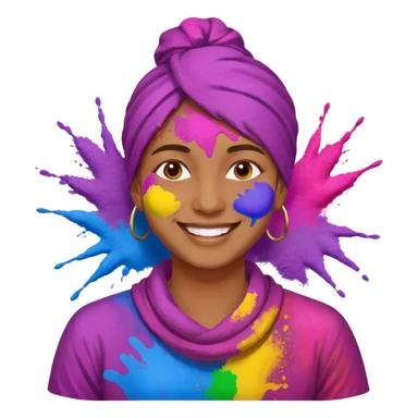 Someone covered in holi sticker