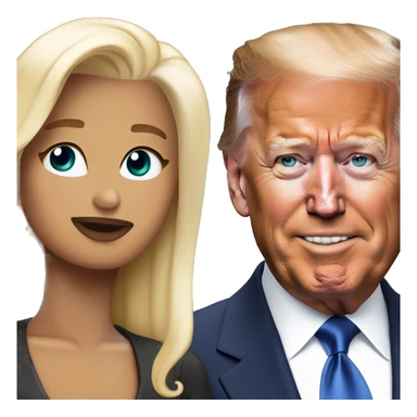 Donald Trump and Joe Biden face to face in love sticker
