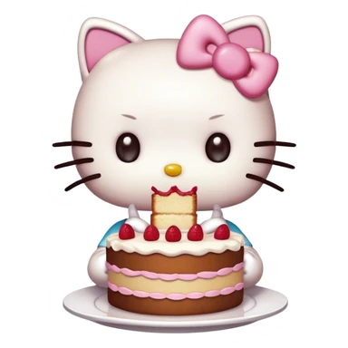 Hello kitty eat cake sticker