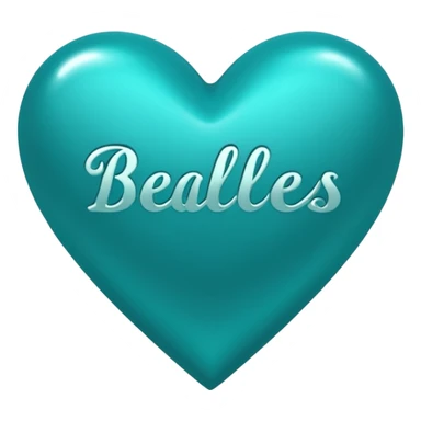 Teal heart with Belles wording sticker