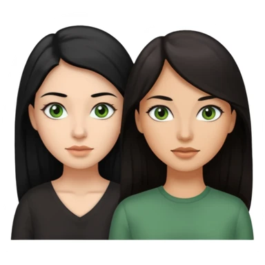 enemies chico pelo negro ojos grises chica pelo castaño largo ojos verdes sticker