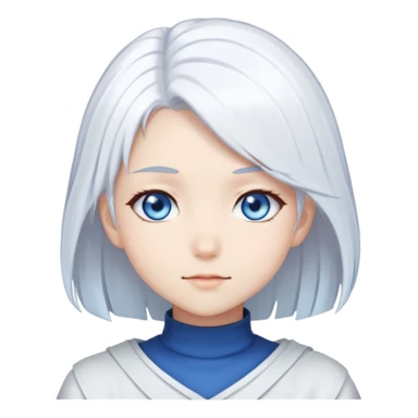 Anime girl with white hair and blue eyes  sticker