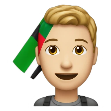 une personne qui brandit le drapeau de la palestine sticker