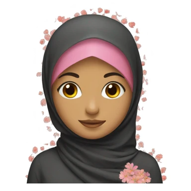 Hijab girl with flowers sticker