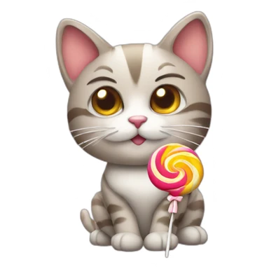 Cat with lollipop sticker