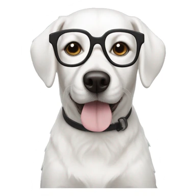 White dog wearing black glasses sticker