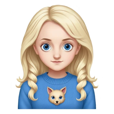 Evanna Lynch is Luna Lovegood in harry potter, wear blue sweater sticker