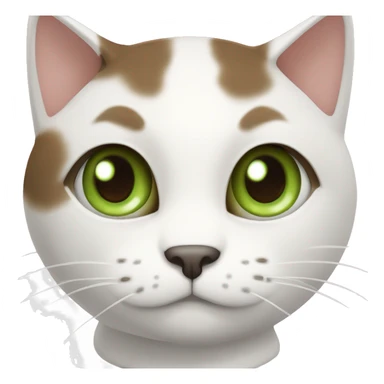white bi-colour cat with dark brown ears and upper head, brown ears and green eyes sticker