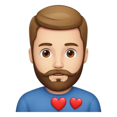 realistic portrait of bearded male with heart sticker