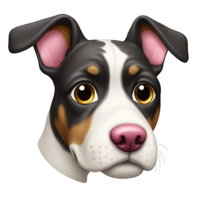 Swiss dog with a little pink heart on a nose sticker