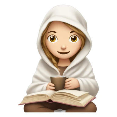 White Girl reading a book under a blanket with coffee in her hands sticker