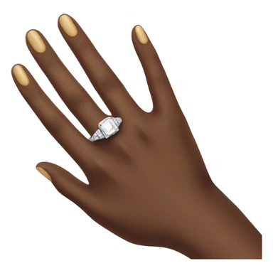 Hand with engagement ring on  sticker