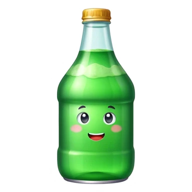 green soda, fat bottle, no face sticker