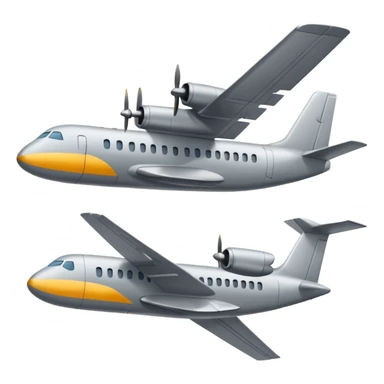 Two large grey rectangle with a plane flying in their direction sticker